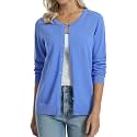 QUALFORT Women's 100% Cotton Lightweight Cardigans Long Sleeve Sweater