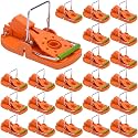 Qualirey 24 Pcs Mouse Traps Bulk Plastic Snap Rat Trap Reusable, Fast Kill