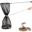 Qualirey Snake Catcher Net Rattlesnake Grabber Snake Grabber Tool Snake Handling Tools Telescopic Pole Stick with 16.2''-27.6'' Handle and 11.8'' Net Opening for Reptile Catch Snake Removing Catching