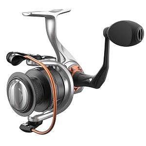 quantum reliance spinning fishing reel size 30 reel changeable right- or left-hand retrieve anti-corrosive bearings water-tight seal saltguard protection silverblack