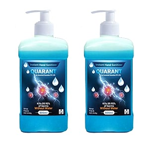 quarant 80 alcohol based instant hand sanitizer pump 500ml pack of 2