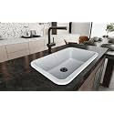 Truesink Quartz Kitchen Sink 31x19 Inches Dotted White Colour | Single Big Bowl Quartz Sink | Sound, Scratch and Heat Proof Granite Sink with Waste Coupling and Waste Pipe