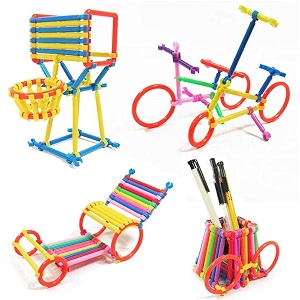 quasar connection pipe building block toy for kids  assembly colorful educational blocks  interlocking educational toy kids return gift small pack - multicolor