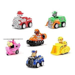 quasar pup buddies dog hero rescue action pack pup badge ryder tracker robot dog everest team mission toy dog with boy team figure - pack of 6 - multicolor