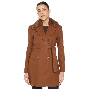 Qube By Fort Collins Womens Semi-Long Tweed