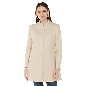 Qube By Fort Collins Womens Semi-Long Tweed