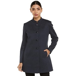 Qube By Fort Collins Womens Semi-Long Tweed