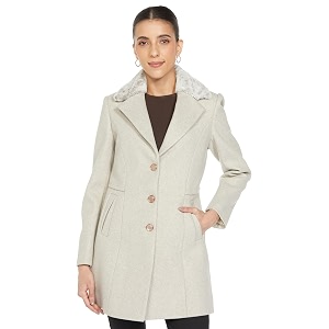 Qube By Fort Collins Womens Semi-Long Tweed