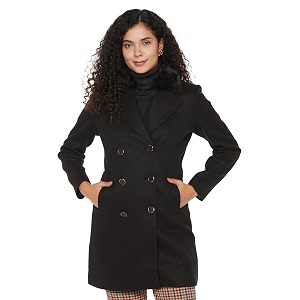 Qube By Fort Collins Womens Semi-Long Tweed
