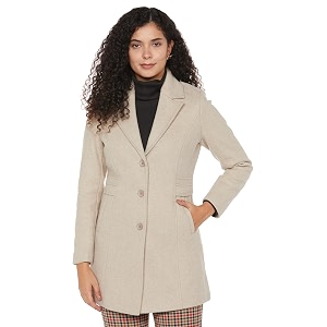 Qube By Fort Collins Womens Semi-Long Tweed