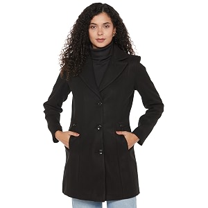 Qube By Fort Collins Womens Semi-Long Tweed