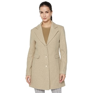 Qube By Fort Collins Womens Semi-Long Tweed