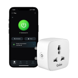 qubo 10a smart plug  wi-fibt  app  voice control  for small appliances smart plug