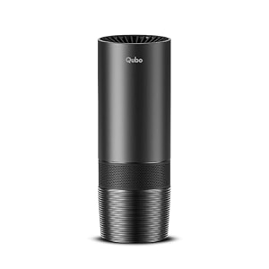 qubo car air purifier pro from hero group  3-layer filtration  negative ion technology  pre-filter hepa13 amp activated carbon filter  removes pm 25 amp pm 10  black