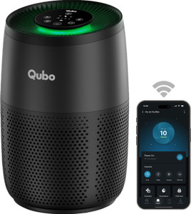 qubo r250 up to 250 sq ft true hepa h13  removes 9999 dust allergens smoke virus  pm25  150 mh cadr 5-stage filterapp  voice control 9000 hrs filter life portable room air purifier black