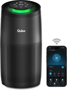 qubo hph07 up to 700 sq ft 9999 allergen removal hepa h13 9000 hrs filter life app  voice control energy saving ultra-quiet bldc motor portable room air purifier black