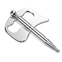 Qudisa 2-in-1 Stainless Steel Acupressure Massage Pen with Gua Sha Scraper Tool, Trigger Point Massage Tool for Facial, Neck and Body Massage, 6 mm Thick