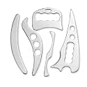 Qudisa 5-Piece Stainless Steel IASTM Tool Set, Professional Muscle Scraping Tools for Fascia Care, Deep Tissue Techniques, Trigger Point Techniques, Physical Therapy Support and Sports Recovery, 6 mm Thick