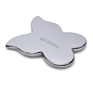 qudisa butterfly stainless steel gua sha massage tool for face and body iastm muscle scraping tool for deep tissue massage fascia massage soft tissue care and relaxation mirror polished 5 mm thick
