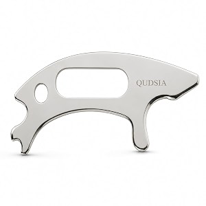 qudisa iastm scraping massage tool with central cutout and grip hook stainless steel muscle scraper for deep tissue massage muscle relaxation recovery and body therapy thickness 8 mm