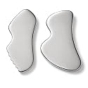 Qudisa Stainless Steel Gua Sha Tool Set, 2-Piece Facial and Body Tools for Face, Neck and Body, 4 mm Thick, Soft Tissue Care and Relaxation
