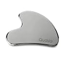 Qudisa Stainless Steel Gua Sha Tool for Face and Neck, Professional Facial Massage Scraper for Skincare, Jawline and Facial Massage, Relaxation and Self Care, 8 mm Thick