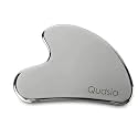Qudisa Stainless Steel Gua Sha Tool for Face and Neck, Professional Facial Massage Scraper for Skincare, Jawline and Facial Massage, Relaxation and Self Care, 6 mm Thick