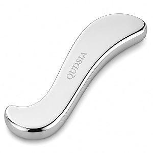 qudisa stainless steel neck massager iastm tool ergonomic s-shape gua sha muscle scraping massage tool for neck shoulders and body deep tissue massage fascia massage physiotherapy support and relaxation 8 mm thick