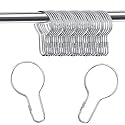 Queekay 100 Pcs Metal Shower Curtain Hooks for Rod Pole, Silver, 2.7x1.5''