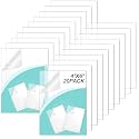 Queekay 20 Pack 4" x 6" Clear Acrylic Sheet Panel Plastic Cast Transparent Panels with Protective Paper for Arts and Craft Projects Picture Frame Replacement DIY Display Painting