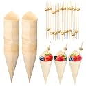 Queekay 200 Pcs Charcuterie Cones 5 Inch Cocktail Picks, Gold