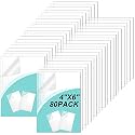 Queekay 80 Pack 4" x 6" Clear Acrylic Sheet Panel Plastic Cast Transparent Panels with Protective Paper for Arts and Craft Projects Picture Frame Replacement DIY Display Painting