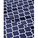 Queen Sheets Set, 4 Pieces 16" Deep Pocket Hotel Luxury, Navy Quatrefoil