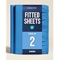 Queen Fitted Sheet - Pack of 2 Single Fitted Bottom Sheet Only - Royal Blue