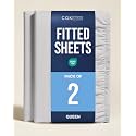 Queen Fitted Sheet - Pack of 2 Single Fitted Bottom Sheet - French Grey