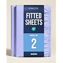 Queen Fitted Sheet - Pack of 2 Single Fitted Bottom Sheet Only - Lavender