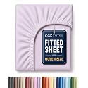 Queen Fitted Sheet - Single Fitted Sheet Only - Cooling - Light Lavender