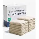 Queen Fitted Sheet - Single Fitted Sheet Only - 8-16" Deep Pockets - Wheat