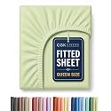 Queen Fitted Sheet - Single Fitted Sheet Only - Cooling - Light Sage Green