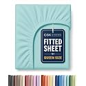 Queen Fitted Sheet - Single Fitted Sheet Only - Deep Pockets - Spa Blue