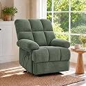 Queen Manual Rocker Recliner Chair with Adjustable Backrest, Green