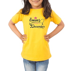 queens are born in december cotton colored gift girls t-shirt
