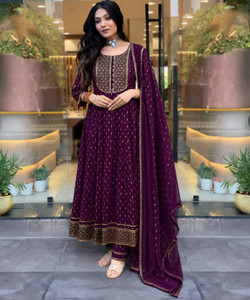 Queens Fab Printed Embroidered Anarkali Kurta Bottom