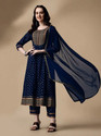 Queens Fab Printed Embroidered Anarkali Kurta Bottom
