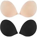 queensecret Adhesive Bra, Push up Strapless Self Adhesive Bra, Invisible Silicone Bra for Backless Dress