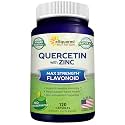 Quercetin with Zinc Supplement - 1000mg Per Serving - 120 Capsules