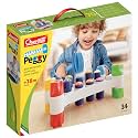 Quercetti: Hammer Peggy - Classic Peg Pounding Bench Toy, Interactive &amp; Colorful, Raise &amp; Lower The Sturdy Board, Cause-Effect Play, Toddler-Kid 18mo+