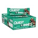 Quest Nutrition Mint Chocolate Chunk Protein Bars, 20g Protein, 1g Sugar, Gluten Free, Keto Friendly, 12 Count