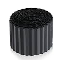 Quibbay Metal Corrugated Garden Edging, Landscape Edging for DIY Flower Beds, Flexible Bender Border for Lawn, Garden and Yard, Galvanized Garden Edging (Black, 6 Inch x 50FT)