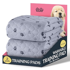 pitpet super absorbent washable pee pads for dogs - 2-pack superior reusable pet training pads 100 waterproof dog pee pad protects against urine leakage non-slip grip prevents slippingamp bunching